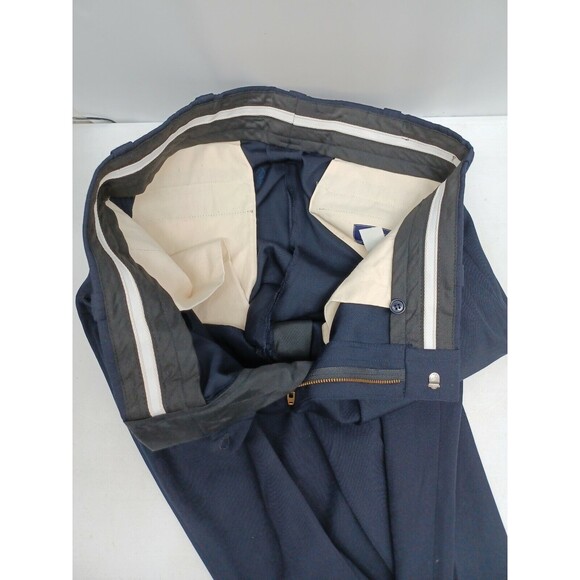 Vtg HPI Signature Collection Dress Pants Mens 38 Regular NavyBlue Undone Hem - Picture 7 of 12